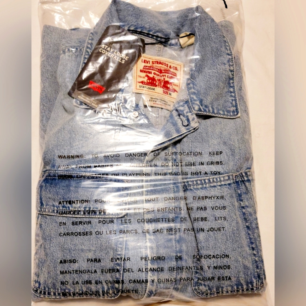 Levi's Premium Stay Loose Coveralls Men's Sz M Light Wash